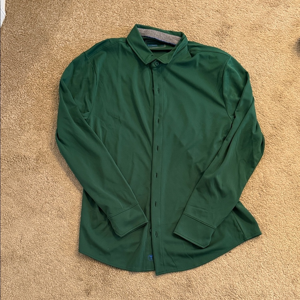 Classic Green Men's Casual Button Down Shirt